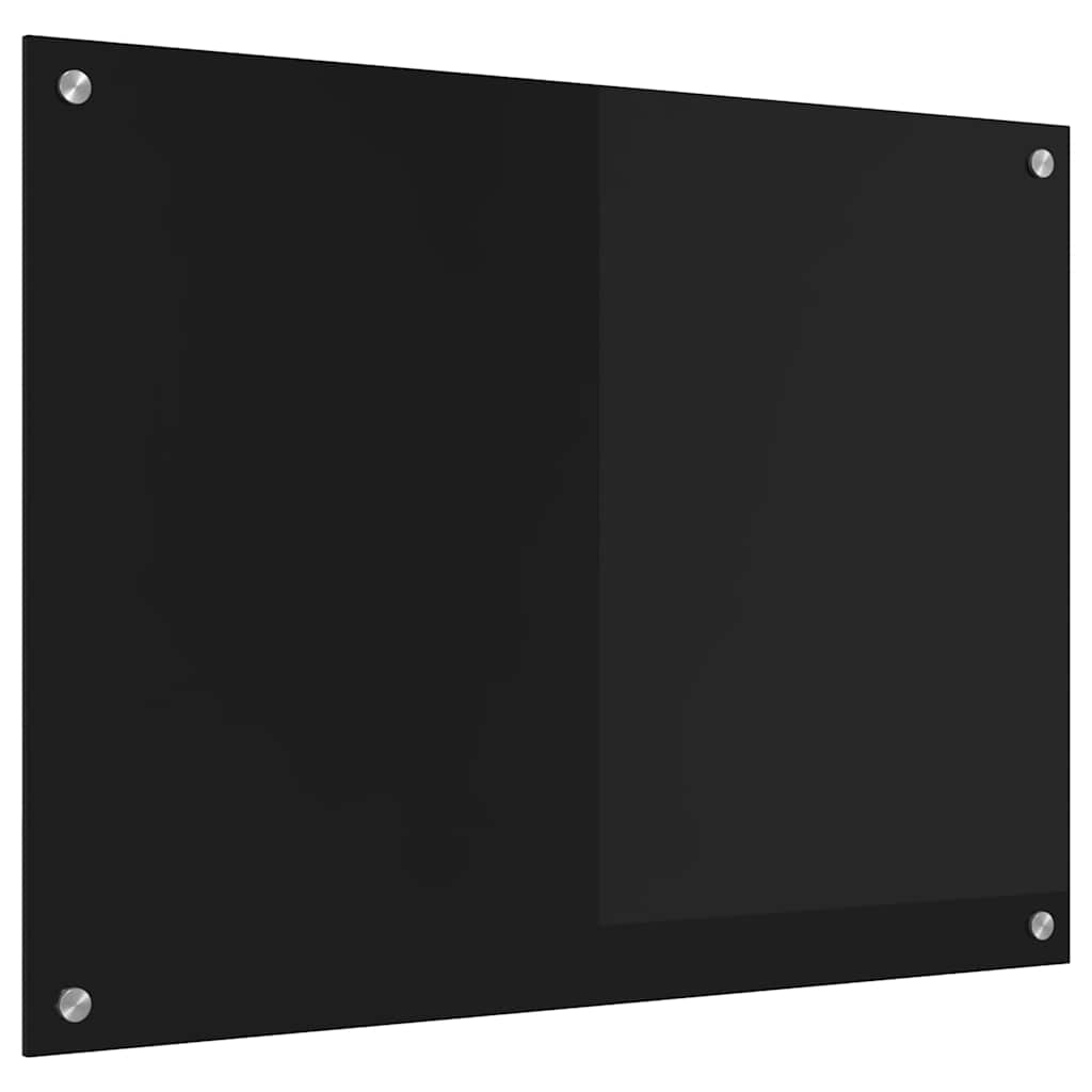 Keukenachterwand Zwart 80 x 60 cm gehard glas is nu te koop bij PeponiXL, paradijselijk wonen!