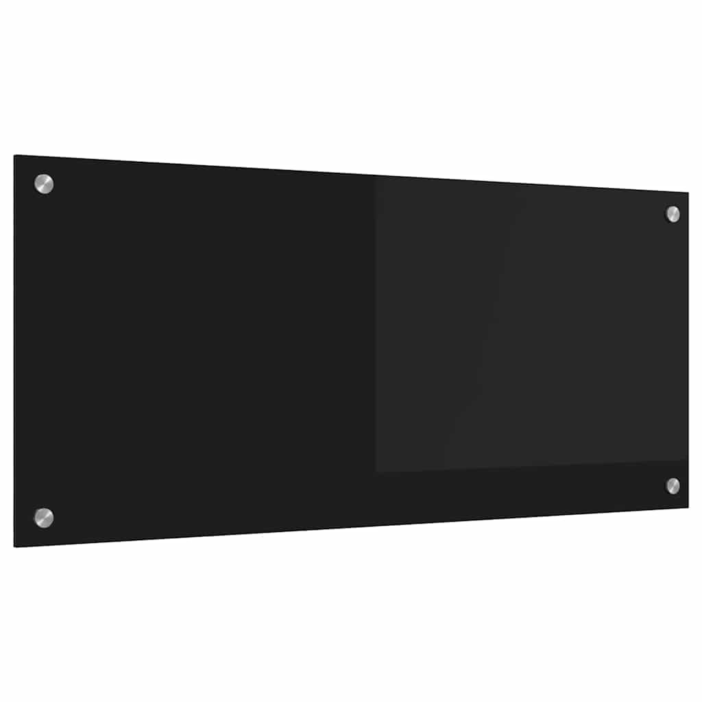 Keukenachterwand Zwart 90 x 40 cm gehard glas is nu te koop bij PeponiXL, paradijselijk wonen!
