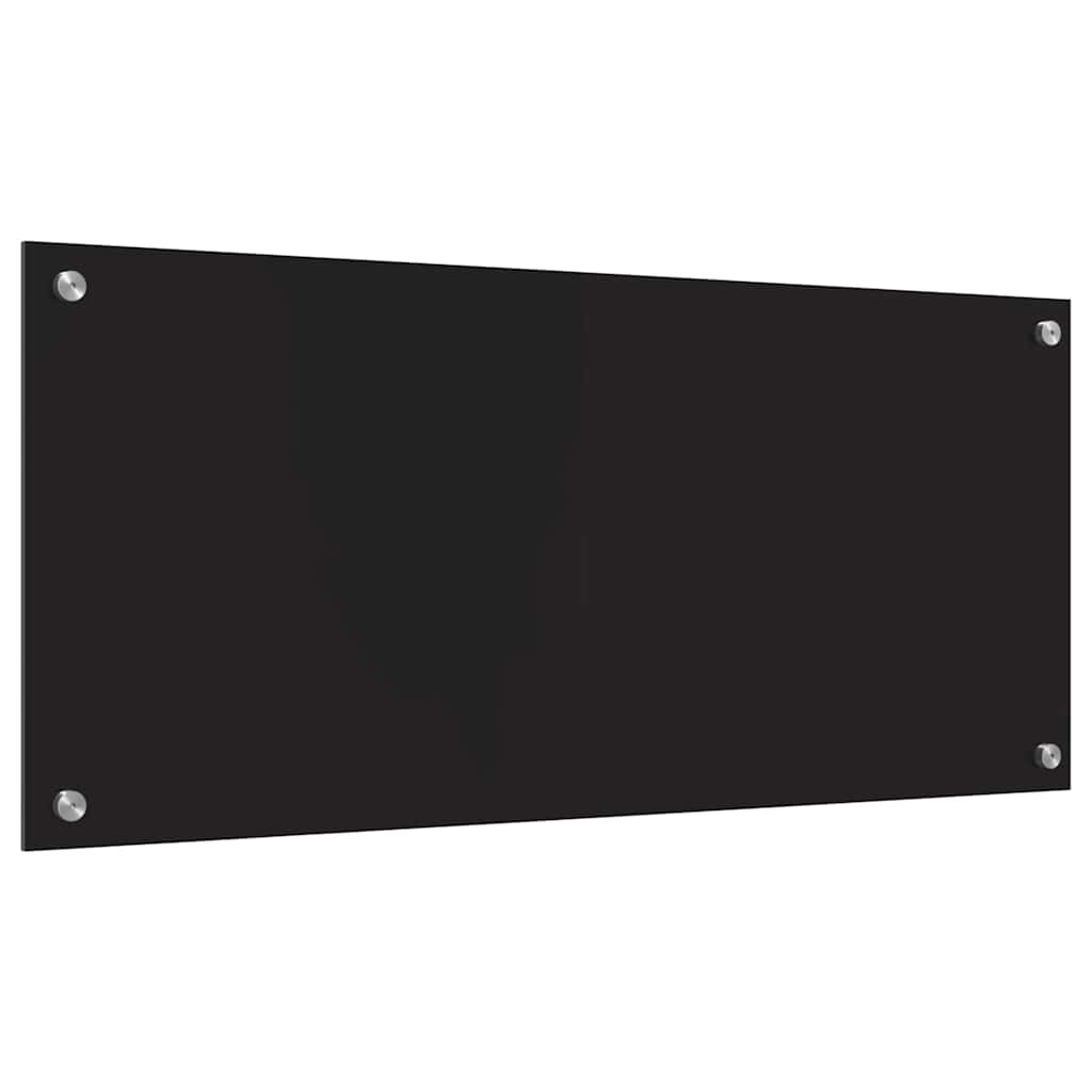 Keukenachterwand Zwart 90 x 40 cm gehard glas is nu te koop bij PeponiXL, paradijselijk wonen!