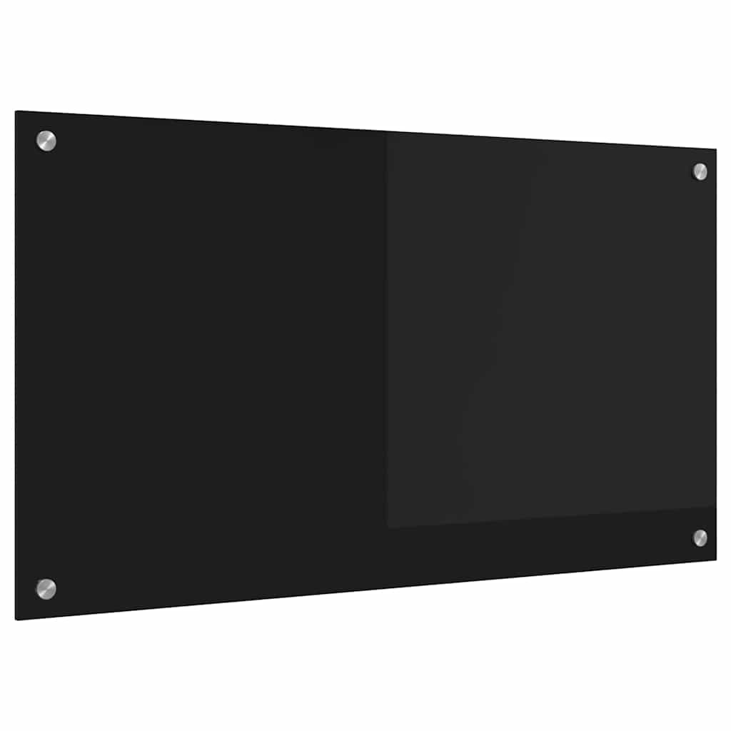 Keukenachterwand Zwart 90 x 50 cm gehard glas is nu te koop bij PeponiXL, paradijselijk wonen!