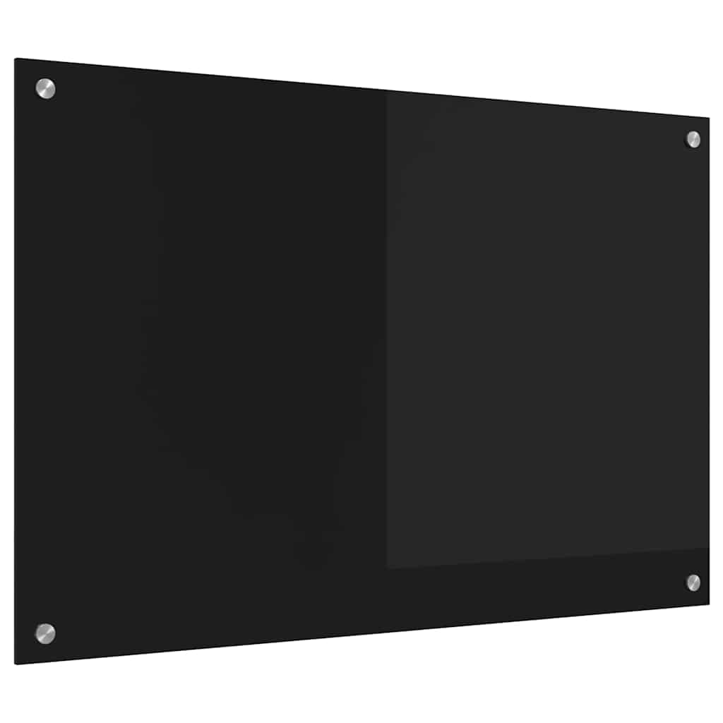 Keukenachterwand Zwart 90 x 60 cm gehard glas is nu te koop bij PeponiXL, paradijselijk wonen!