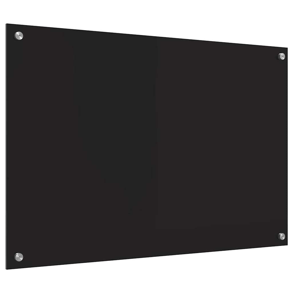 Keukenachterwand Zwart 90 x 60 cm gehard glas is nu te koop bij PeponiXL, paradijselijk wonen!