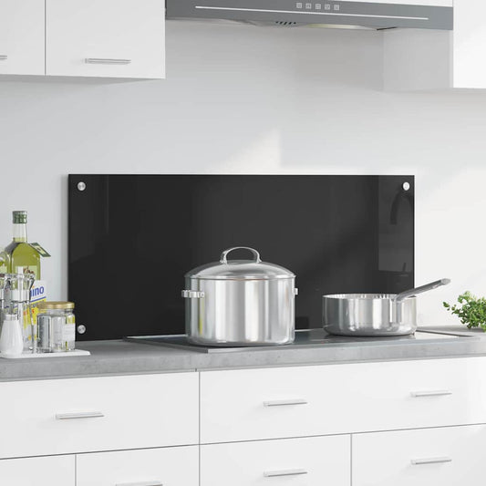 Keukenachterwand Zwart 100 x 40 cm gehard glas is nu te koop bij PeponiXL, paradijselijk wonen!