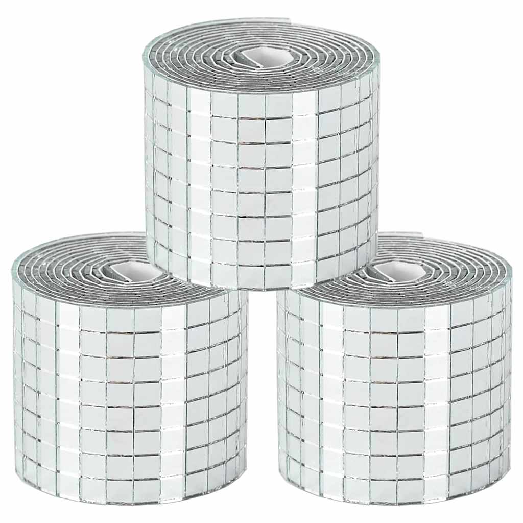 Spiegelmozaïek Tegel Geometrisch 3 pcs Zilver 100 x 4 cm Glas is nu te koop bij PeponiXL, paradijselijk wonen!