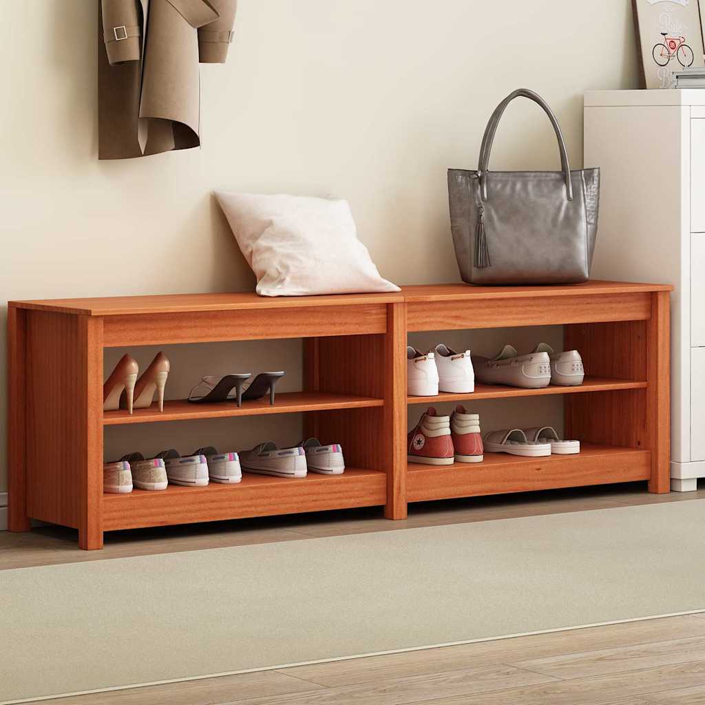 Schoenenbank met plank met opslag Wasbruin 160 x 36,5 x 50 cm is nu te koop bij PeponiXL, paradijselijk wonen!