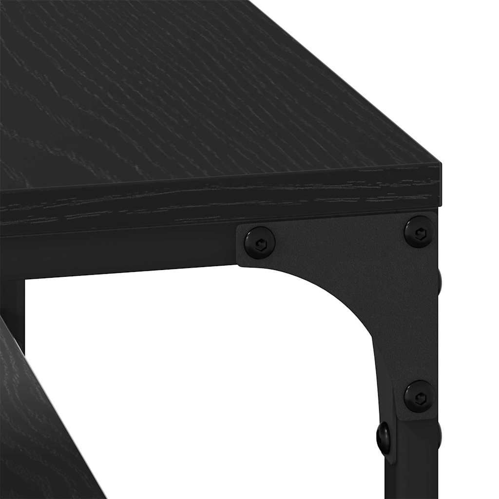 Salontafel Zwart Eiken 81 x 50 x 40 cm Bewerkt hout is nu te koop bij PeponiXL, paradijselijk wonen!