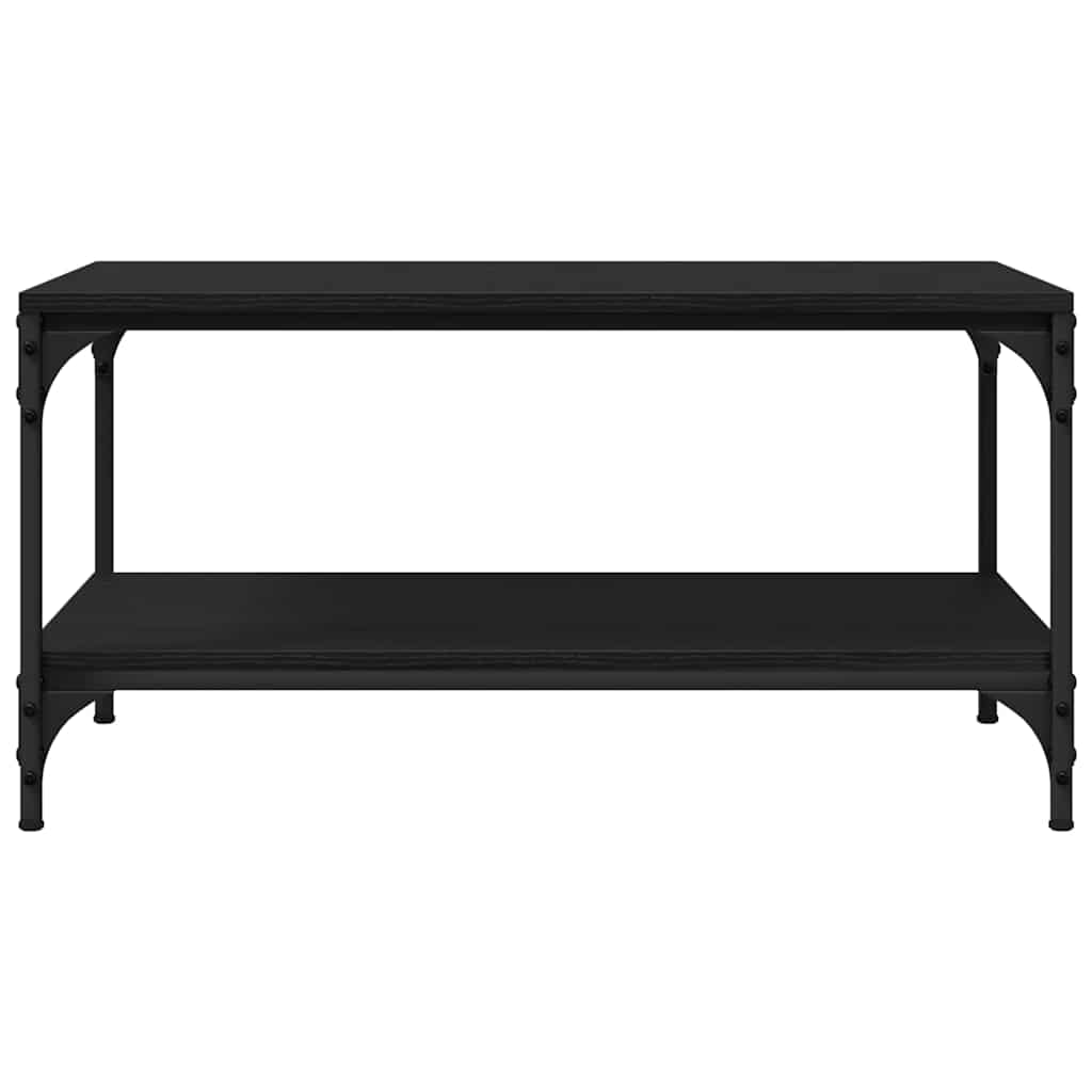 Salontafel Zwart Eiken 81 x 50 x 40 cm Bewerkt hout is nu te koop bij PeponiXL, paradijselijk wonen!