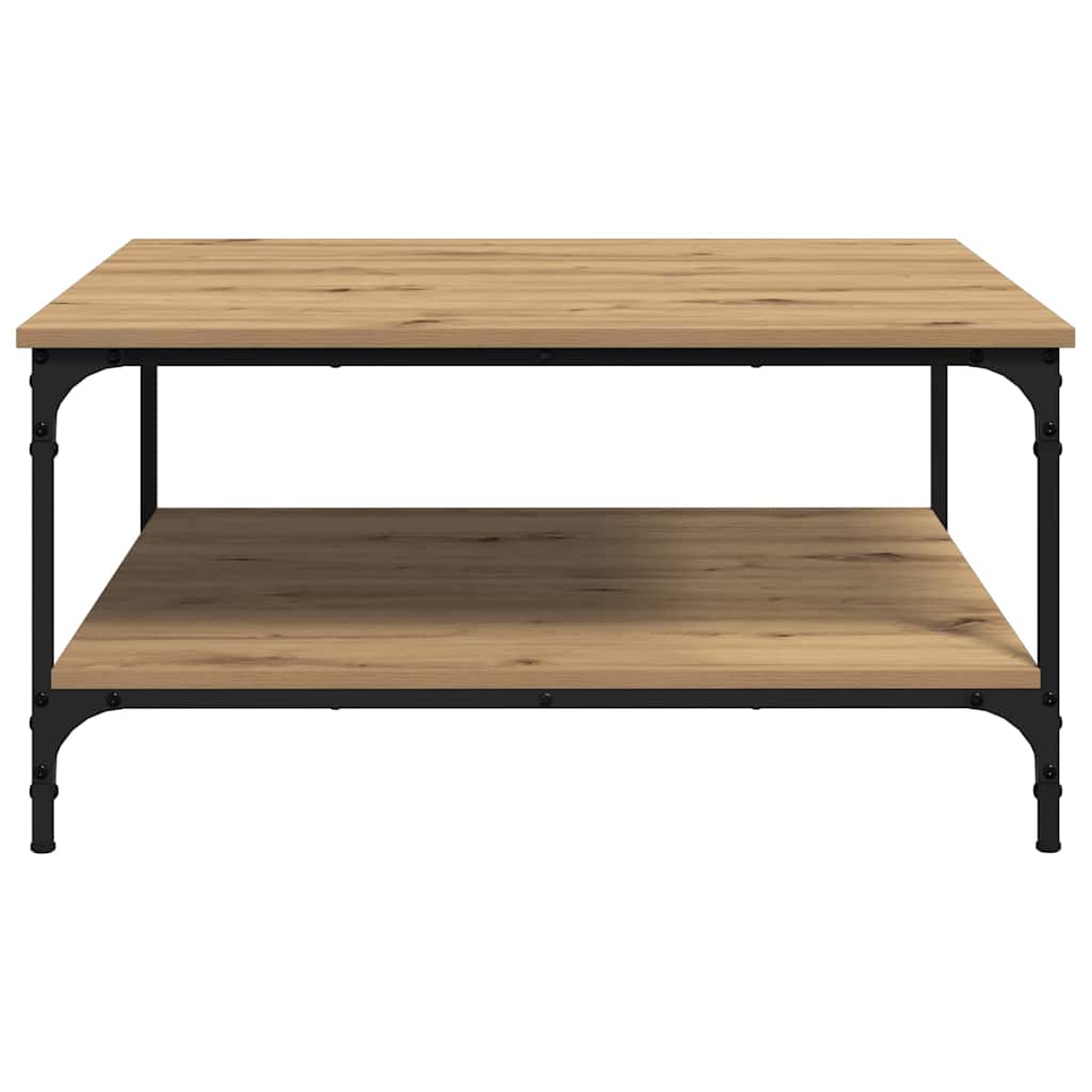 Salontafel artisanaal eikenkleurig 80 x 80 x 40 cm Bewerkt hout is nu te koop bij PeponiXL, paradijselijk wonen!