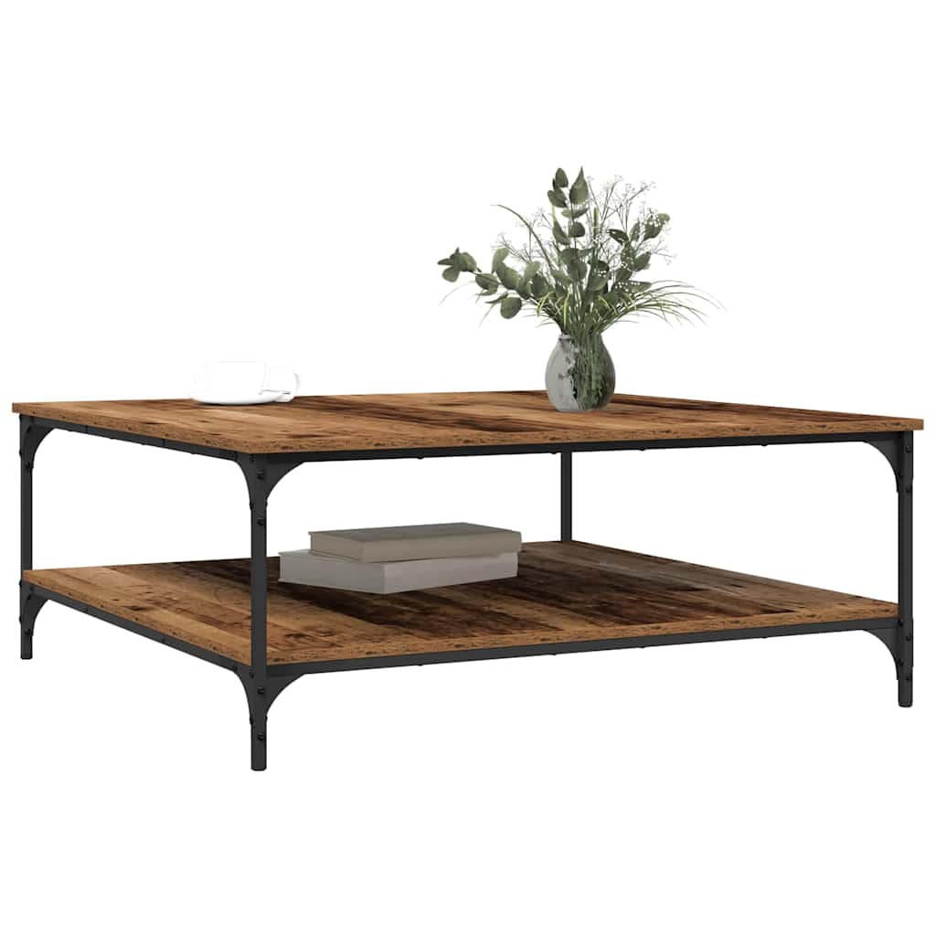 Salontafel Oud hout 100 x 100 x 40 cm Bewerkt hout is nu te koop bij PeponiXL, paradijselijk wonen!