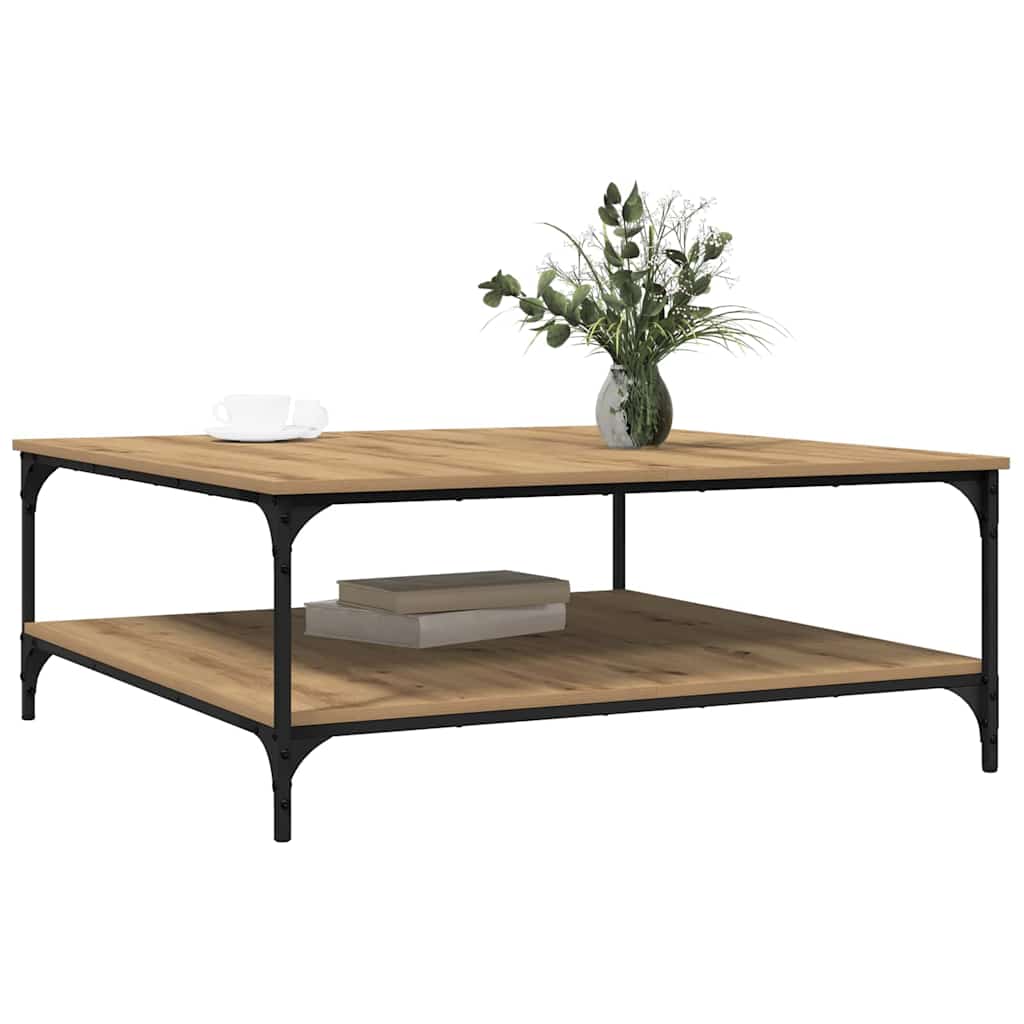 Salontafel artisanaal eikenkleurig 100 x 100 x 40 cm is nu te koop bij PeponiXL, paradijselijk wonen!