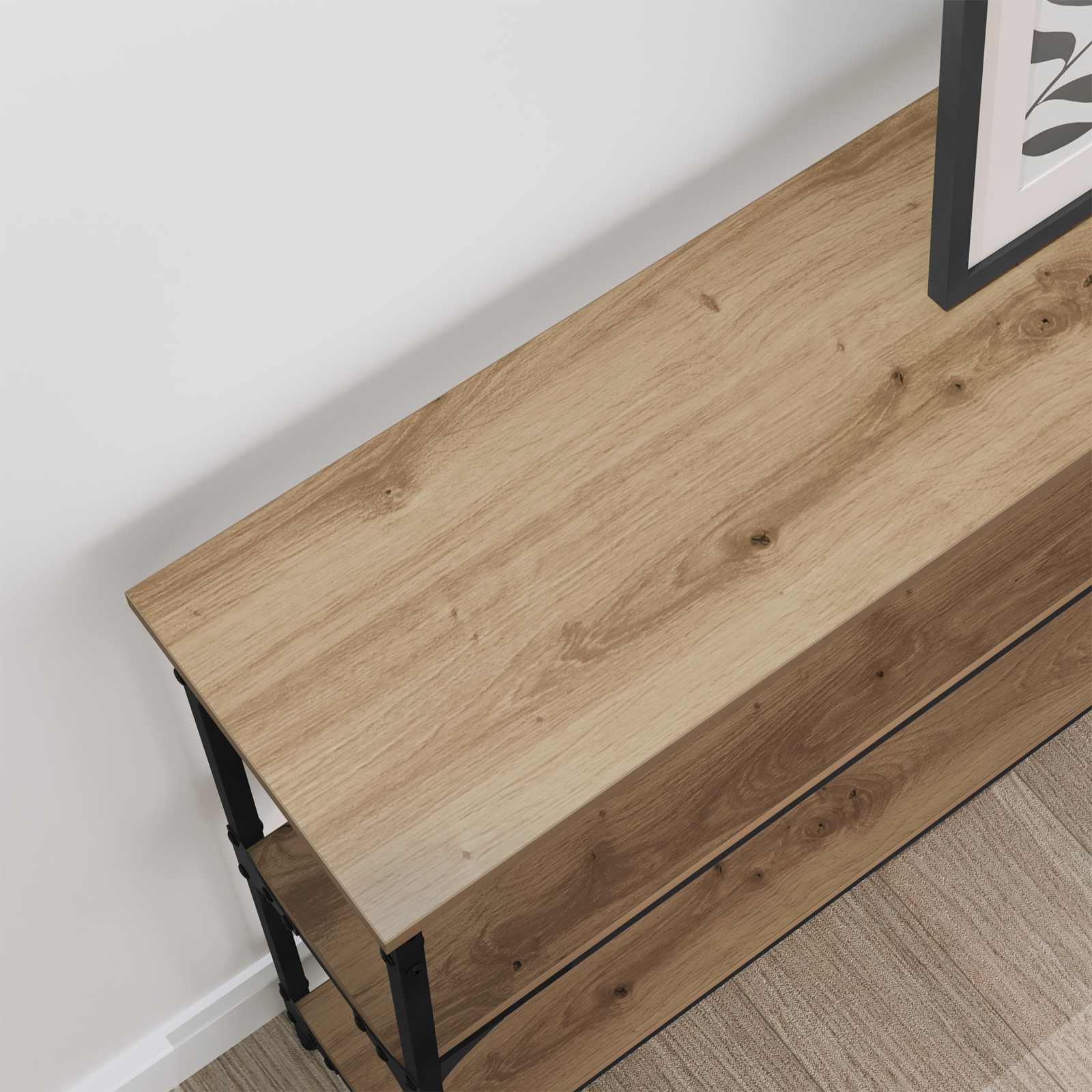 Wandtafel Artisan Eiken 100 x 22,5 x 75 cm Bewerkt hout is nu te koop bij PeponiXL, paradijselijk wonen!