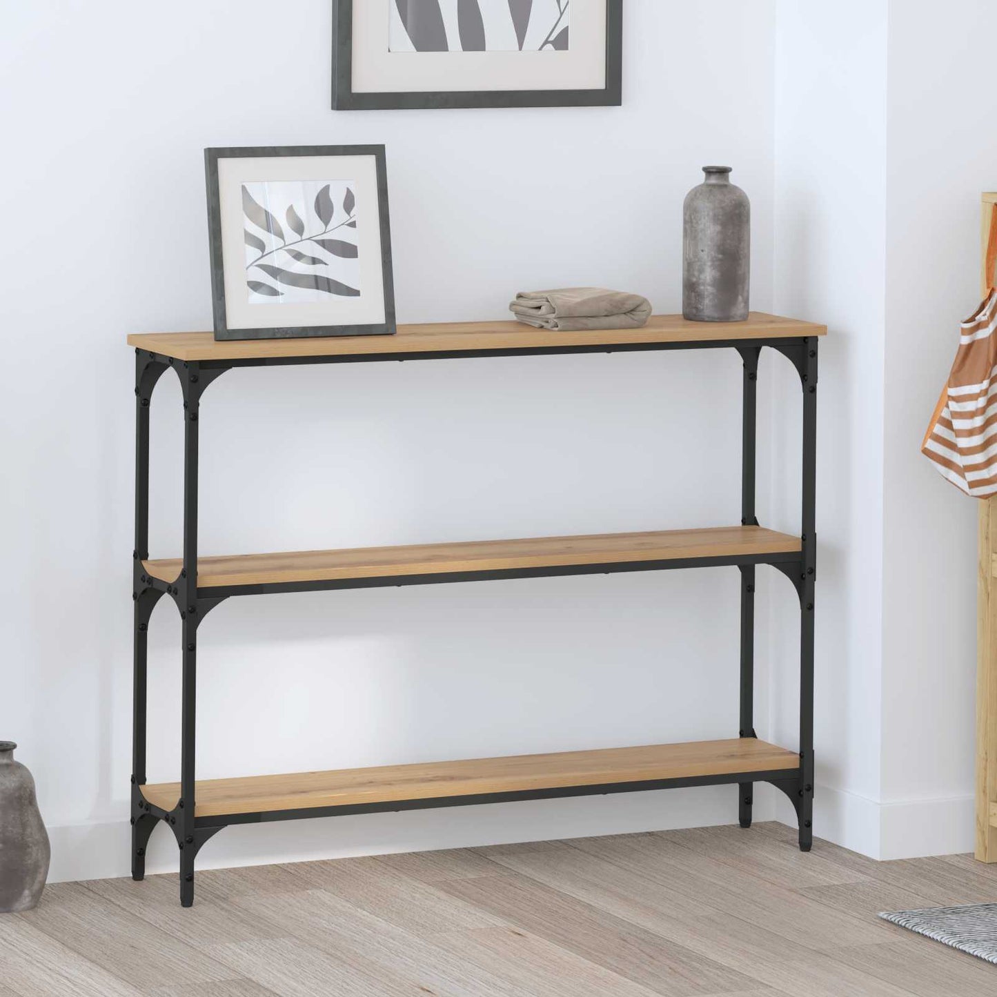 Wandtafel Artisan Eiken 100 x 22,5 x 75 cm Bewerkt hout is nu te koop bij PeponiXL, paradijselijk wonen!