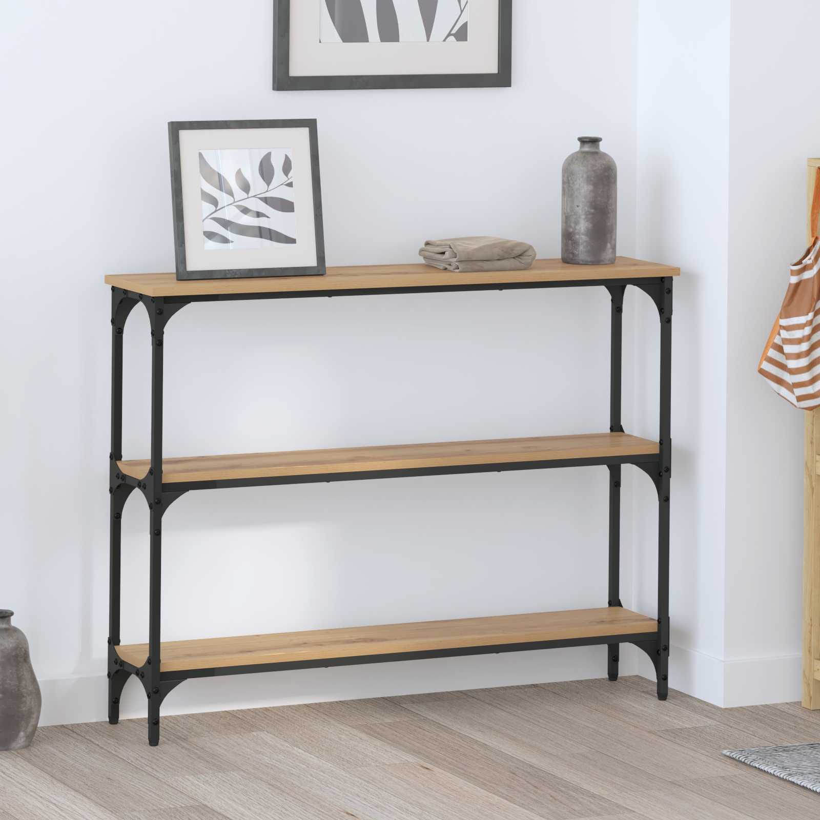 Wandtafel Artisan Eiken 100 x 22,5 x 75 cm Bewerkt hout is nu te koop bij PeponiXL, paradijselijk wonen!