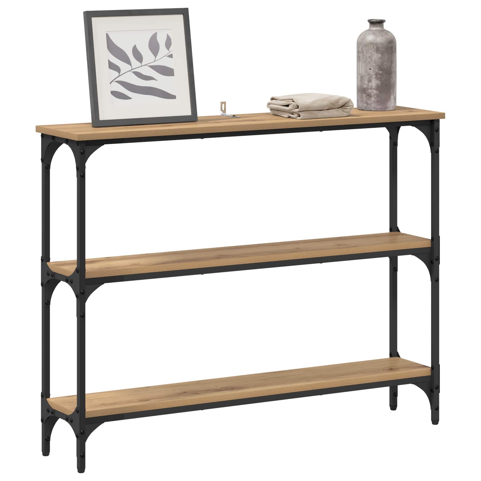 Wandtafel Artisan Eiken 100 x 22,5 x 75 cm Bewerkt hout is nu te koop bij PeponiXL, paradijselijk wonen!