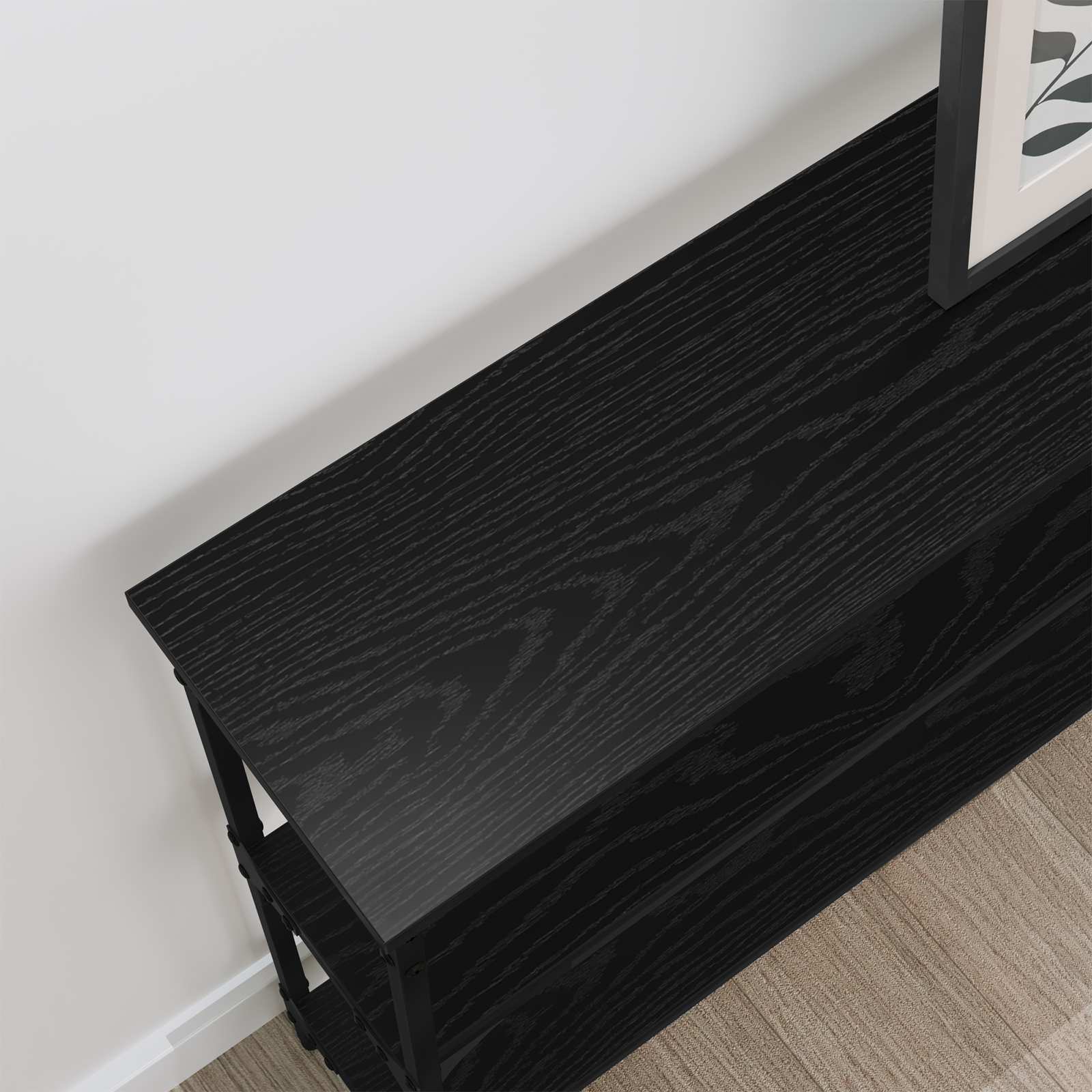 Wandtafel met plank Zwart eiken 100 x 22,5 x 75 cm Bewerkt hout is nu te koop bij PeponiXL, paradijselijk wonen!