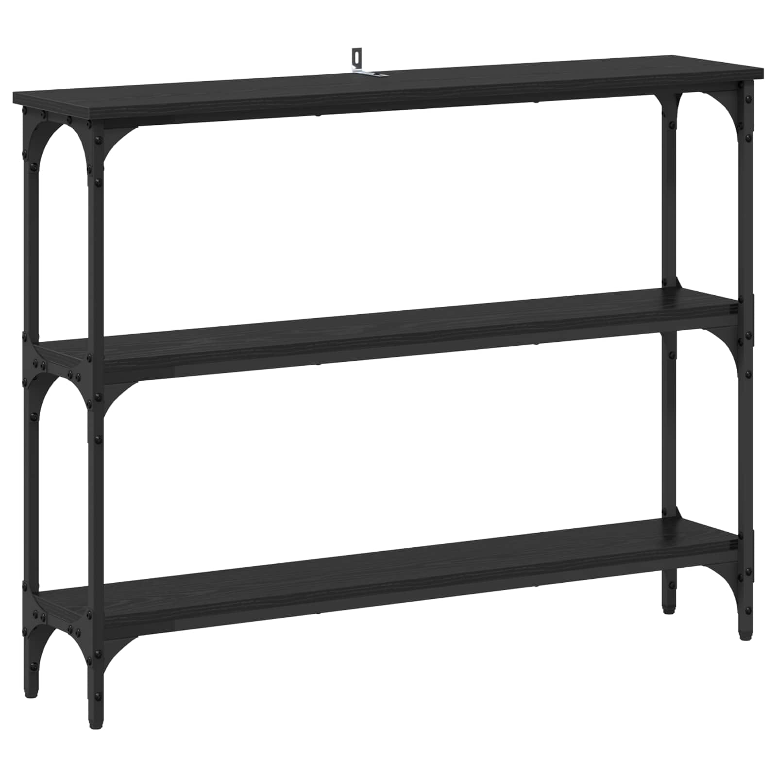 Wandtafel met plank Zwart eiken 100 x 22,5 x 75 cm Bewerkt hout is nu te koop bij PeponiXL, paradijselijk wonen!