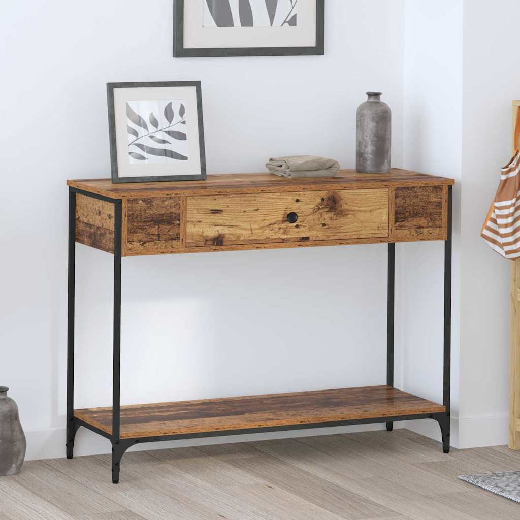 Wandtafel Anders Oud hout 100 x 34.5 x 75 cm Bewerkt hout is nu te koop bij PeponiXL, paradijselijk wonen!