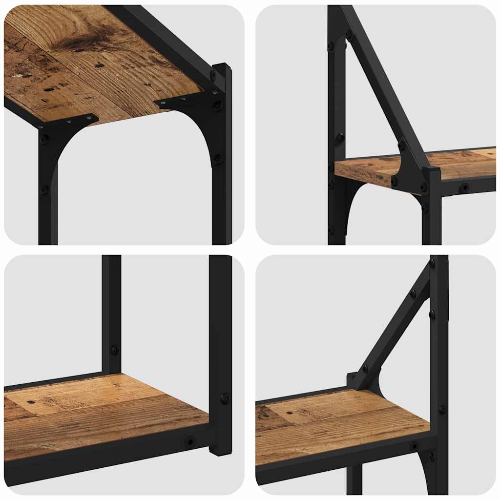 Wandplank met plank Oud hout 60 x 21 x 51 cm Bewerkt hout is nu te koop bij PeponiXL, paradijselijk wonen!