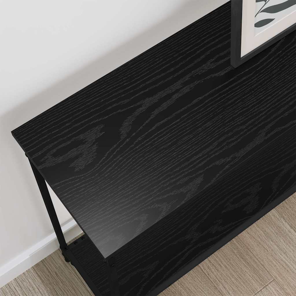 Wandtafel met plank Zwart eiken 101 x 30.5 x 75 cm Bewerkt hout is nu te koop bij PeponiXL, paradijselijk wonen!