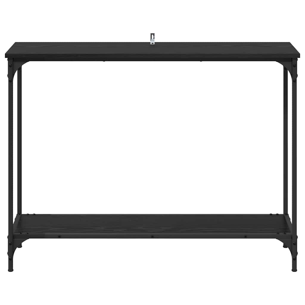 Wandtafel met plank Zwart eiken 101 x 30.5 x 75 cm Bewerkt hout is nu te koop bij PeponiXL, paradijselijk wonen!