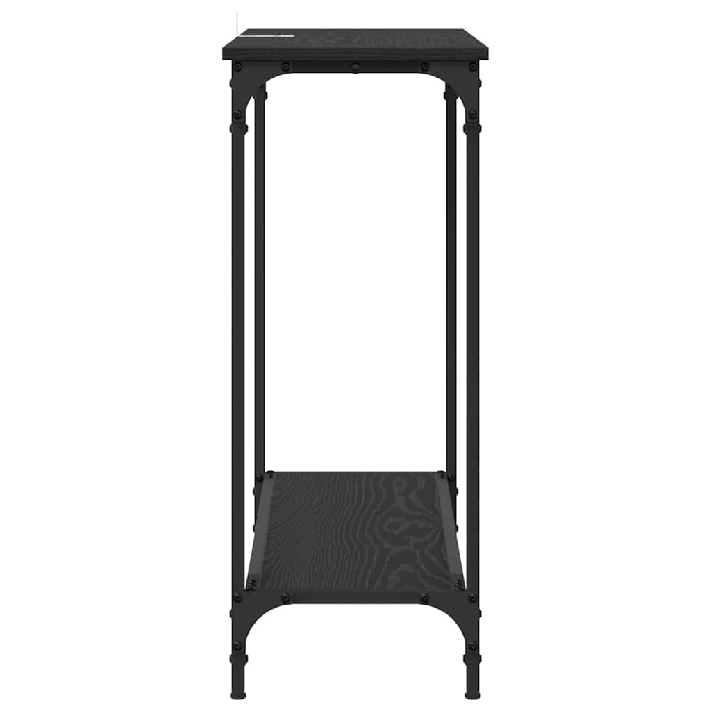 Wandtafel met plank Zwart eiken 101 x 30.5 x 75 cm Bewerkt hout is nu te koop bij PeponiXL, paradijselijk wonen!