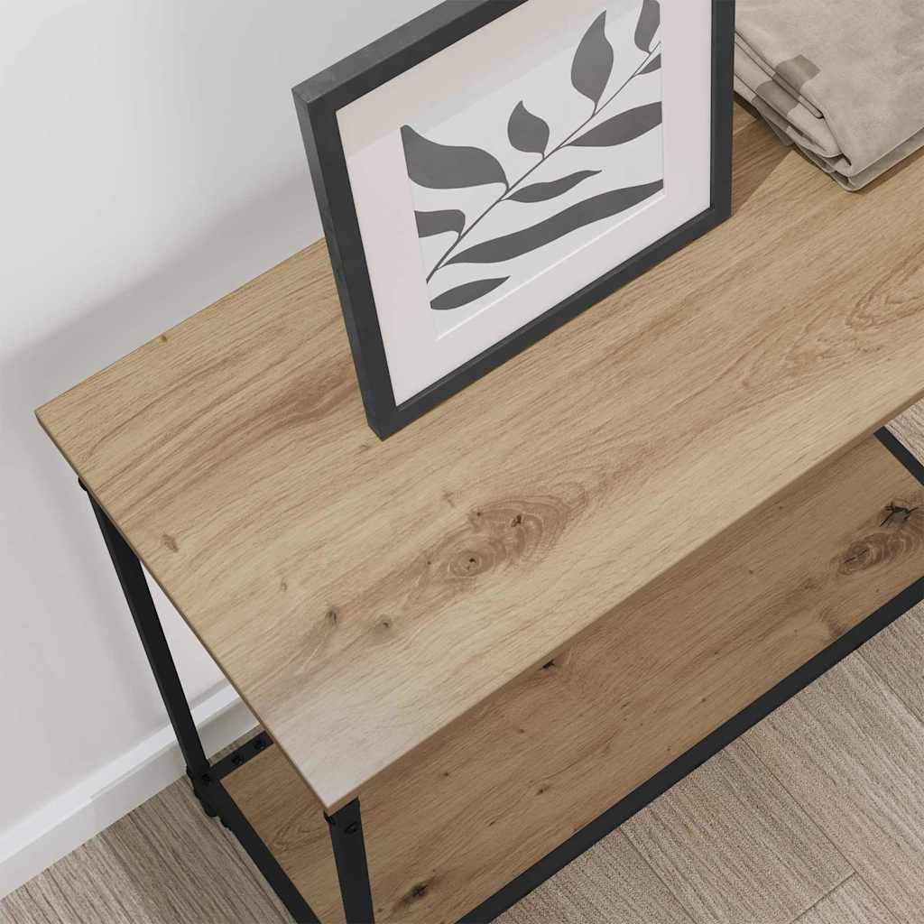 Wandtafel met plank artisanaal eikenkleurig 75 x 30.5 x 75 cm is nu te koop bij PeponiXL, paradijselijk wonen!