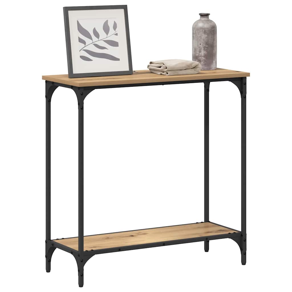 Wandtafel met plank artisanaal eikenkleurig 75 x 30.5 x 75 cm is nu te koop bij PeponiXL, paradijselijk wonen!