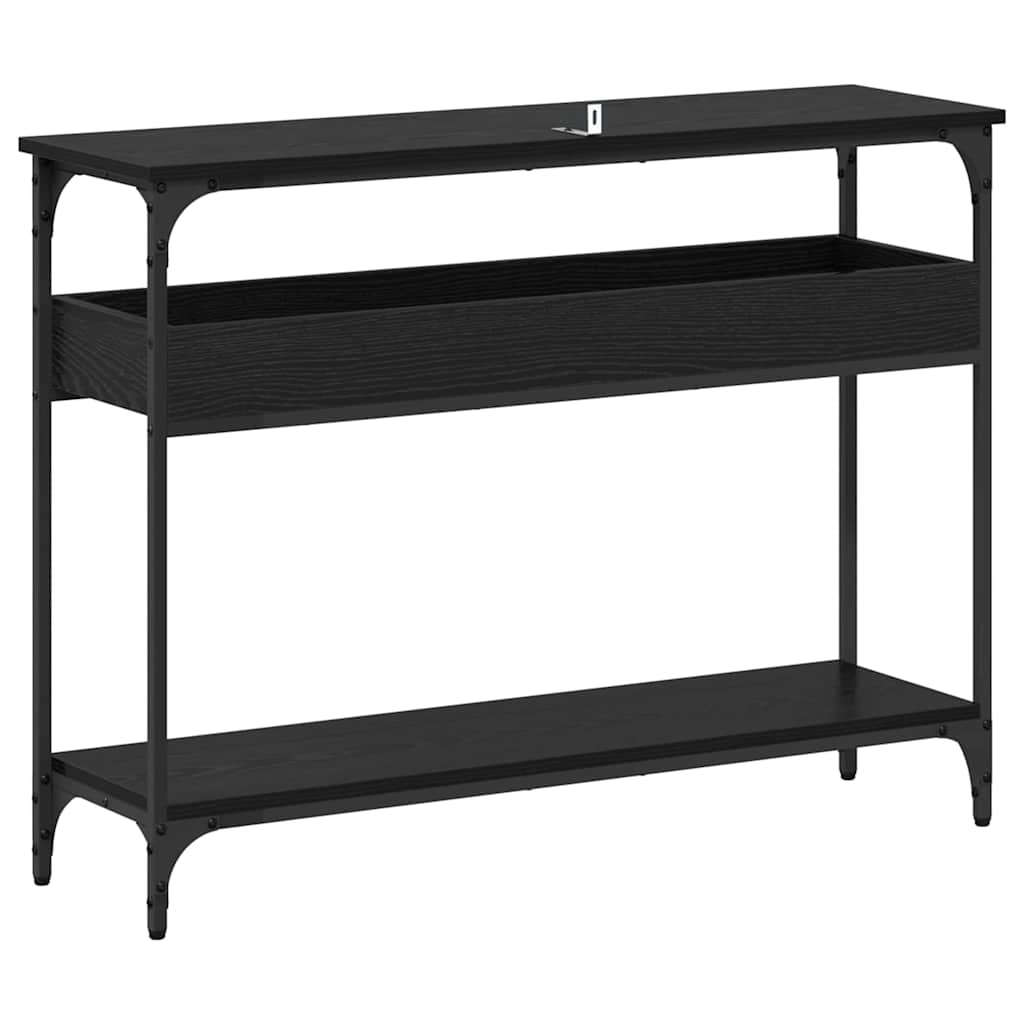 Wandtafel met plank Zwart eiken 100 x 29 x 75 cm Bewerkt hout is nu te koop bij PeponiXL, paradijselijk wonen!