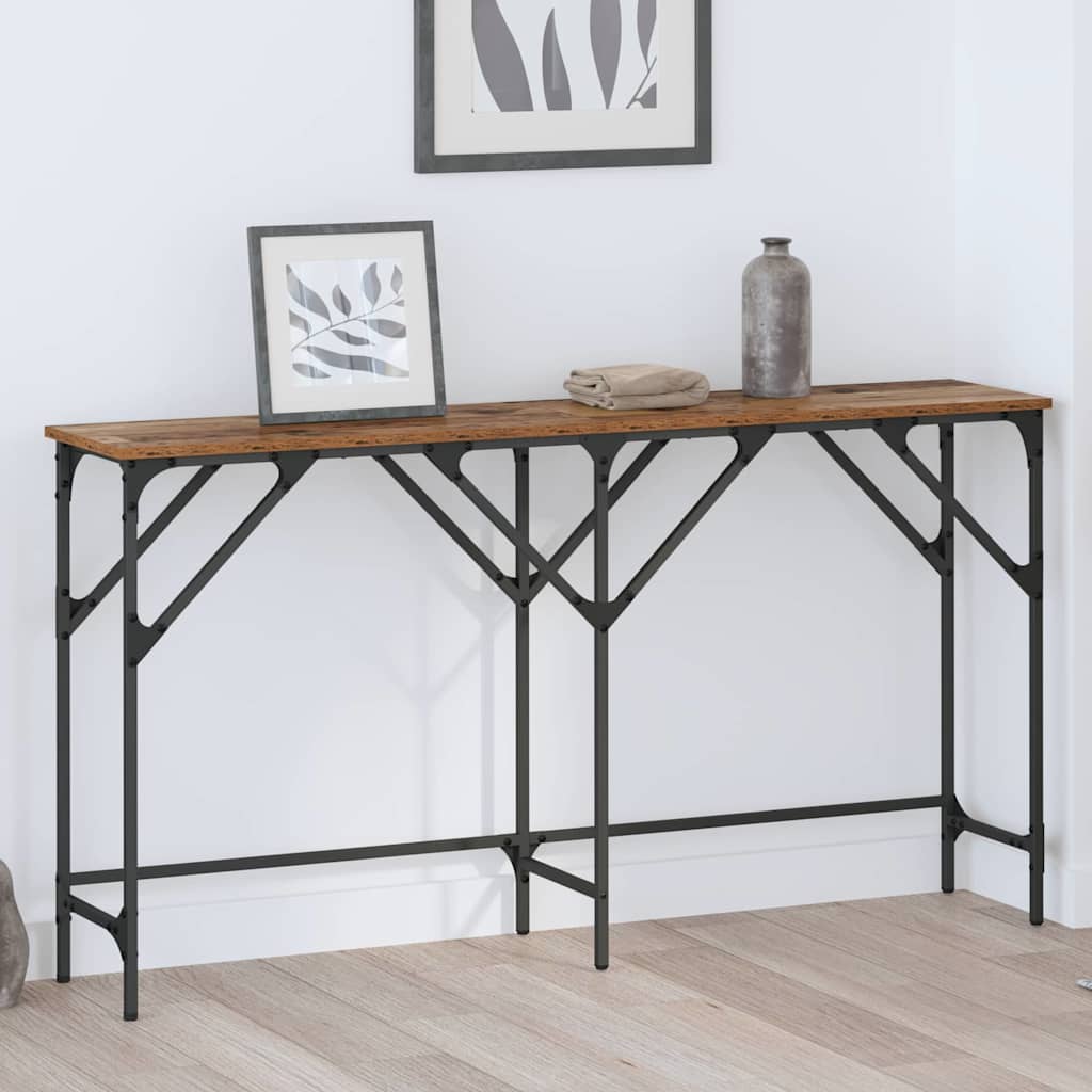 Wandtafel Oud Hout 140 x 29 x 75 cm Bewerkt hout is nu te koop bij PeponiXL, paradijselijk wonen!