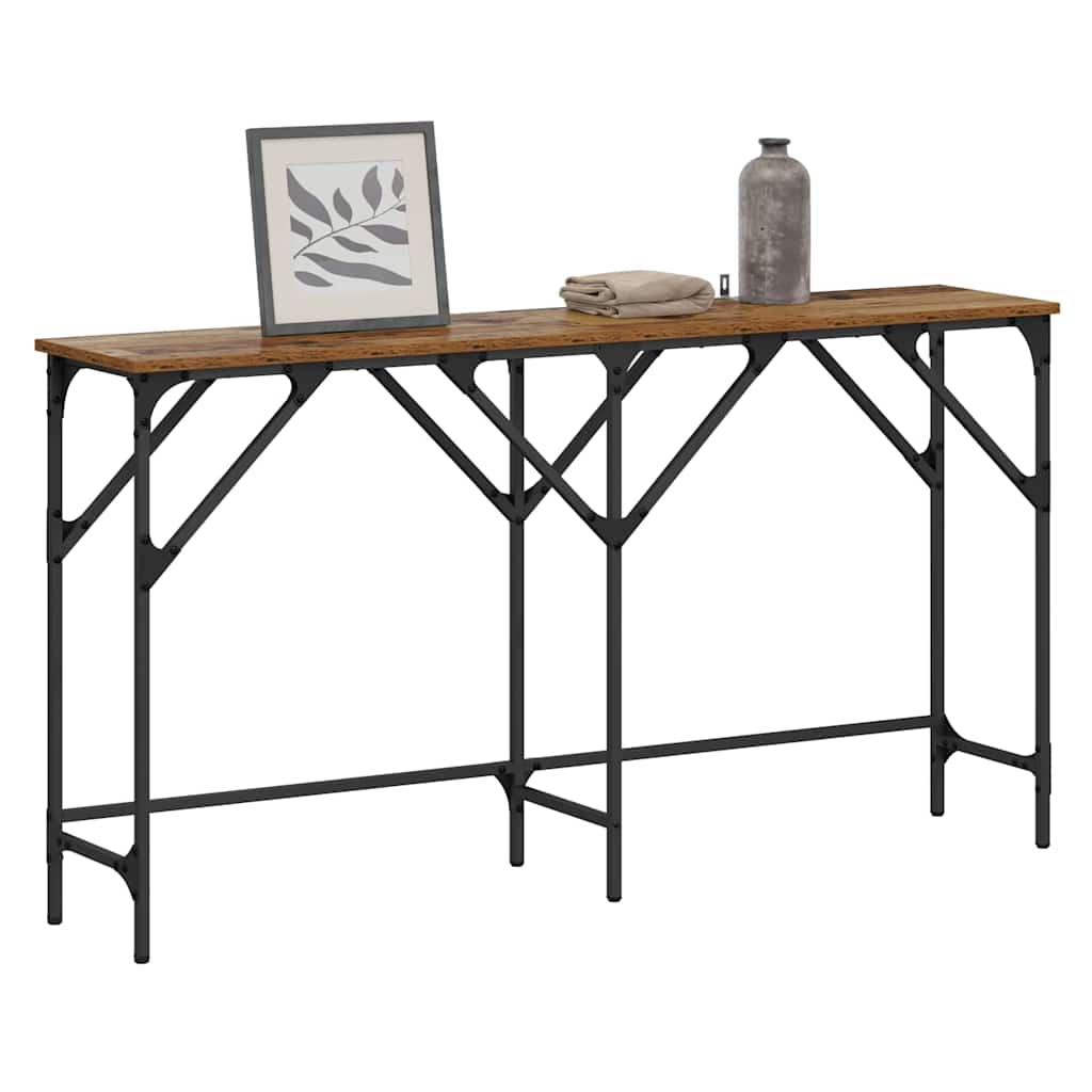 Wandtafel Oud Hout 140 x 29 x 75 cm Bewerkt hout is nu te koop bij PeponiXL, paradijselijk wonen!
