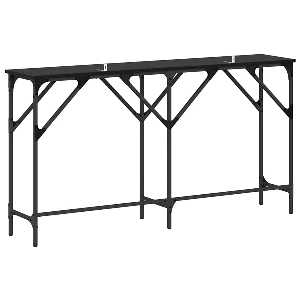 Wandtafel Zwart Eiken 140 x 29 x 75 cm Bewerkt hout is nu te koop bij PeponiXL, paradijselijk wonen!