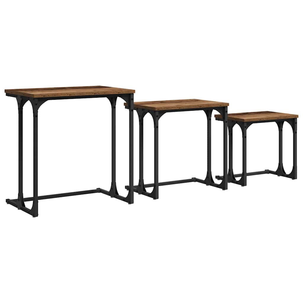 Nesting Koffietafel 3 pcs Oud hout Bewerkt hout is nu te koop bij PeponiXL, paradijselijk wonen!