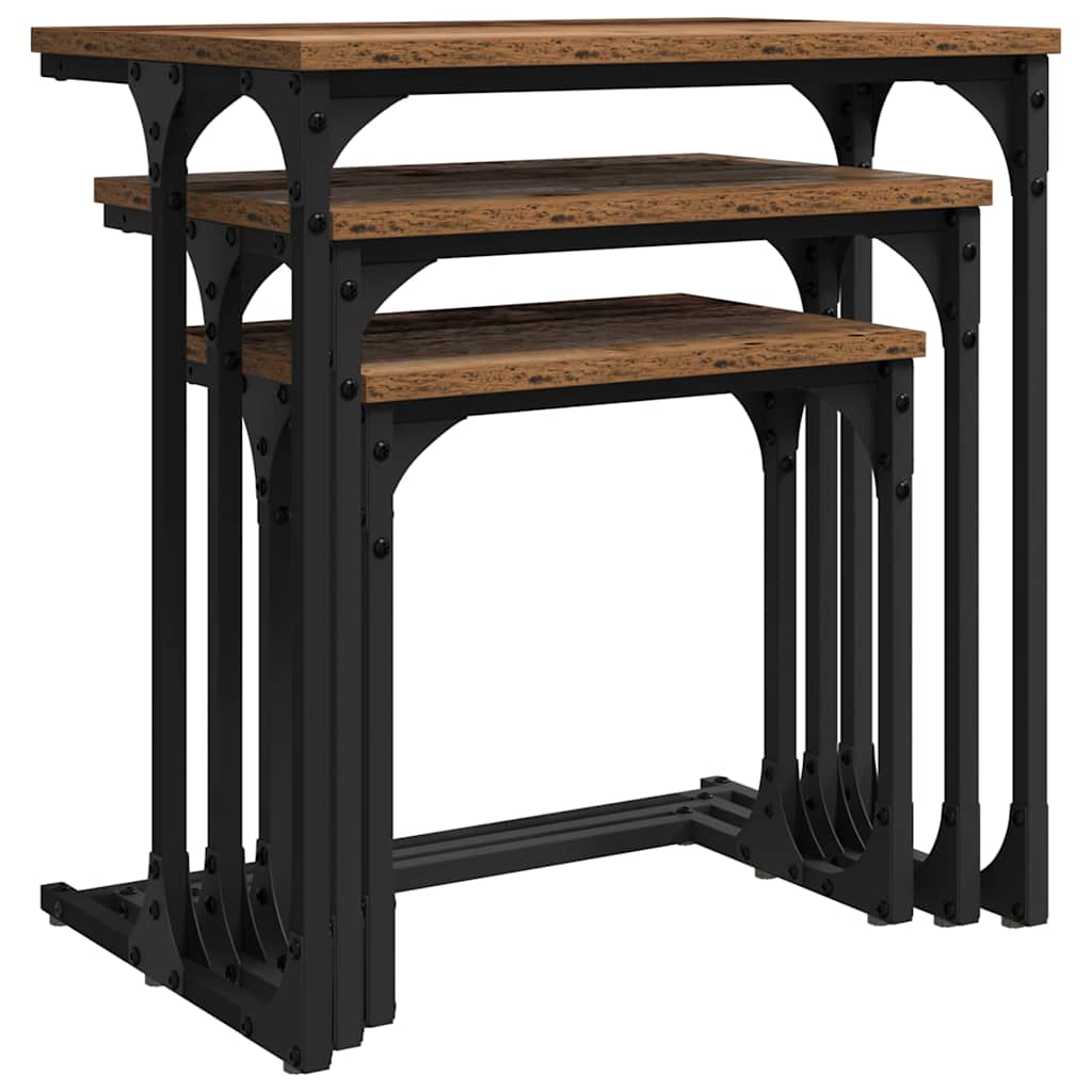 Nesting Koffietafel 3 pcs Oud hout Bewerkt hout is nu te koop bij PeponiXL, paradijselijk wonen!