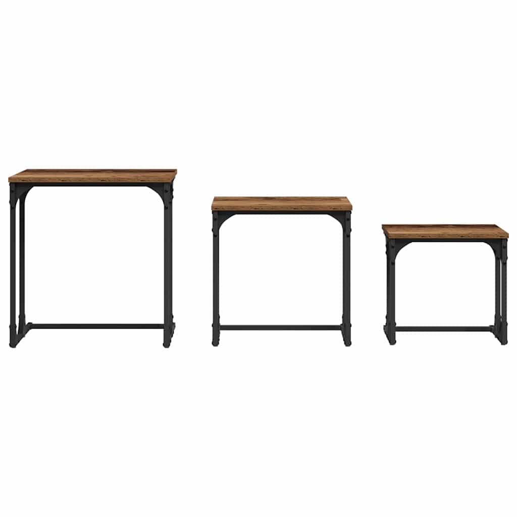 Nesting Koffietafel 3 pcs Oud hout Bewerkt hout is nu te koop bij PeponiXL, paradijselijk wonen!