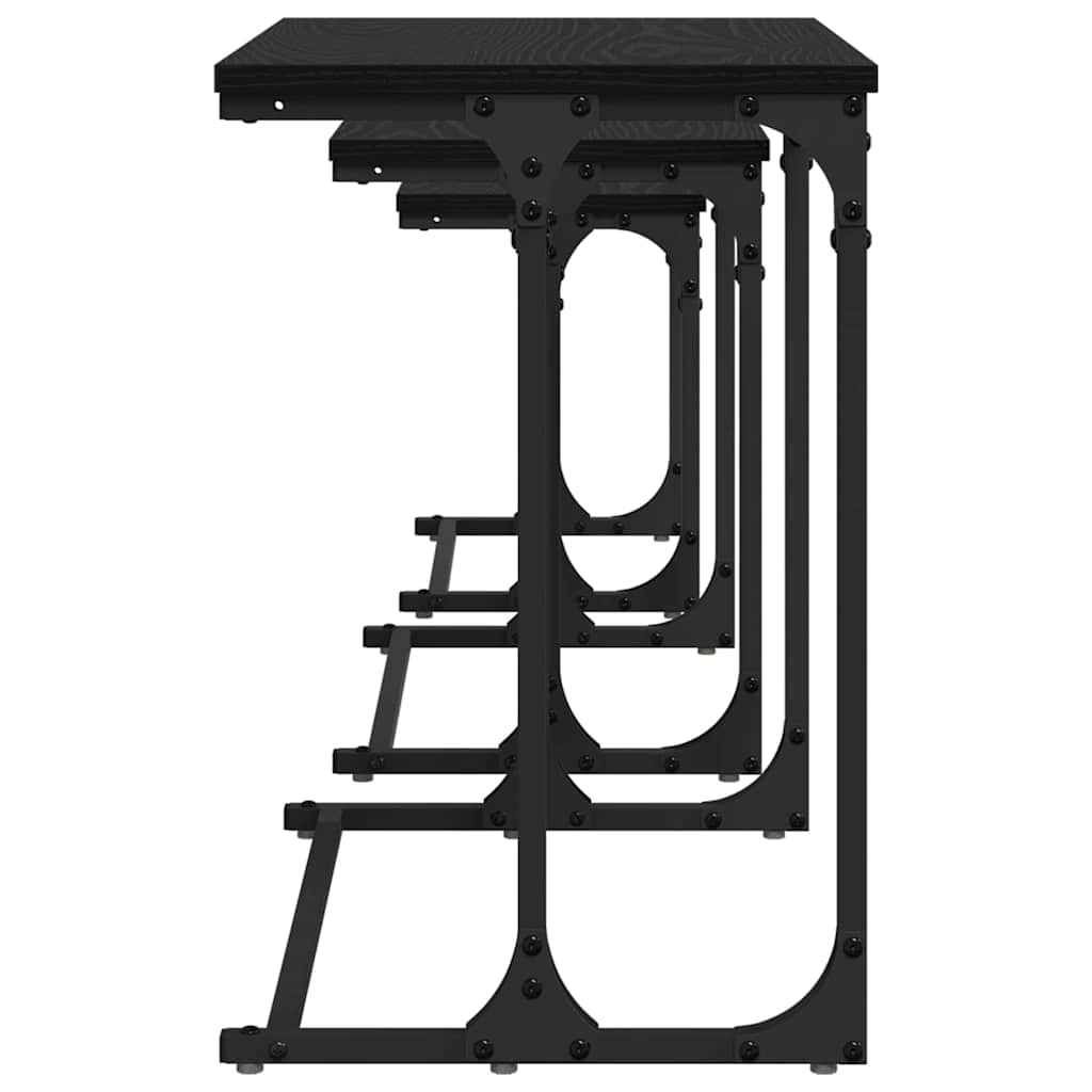 Nesting Koffietafel 3 pcs Zwart eiken Bewerkt hout is nu te koop bij PeponiXL, paradijselijk wonen!