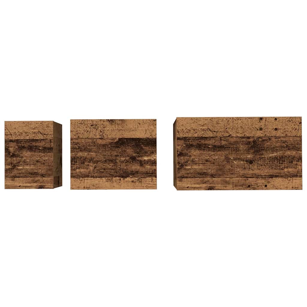 Salontafel 3 pcs Oudhout Bewerkt hout is nu te koop bij PeponiXL, paradijselijk wonen!
