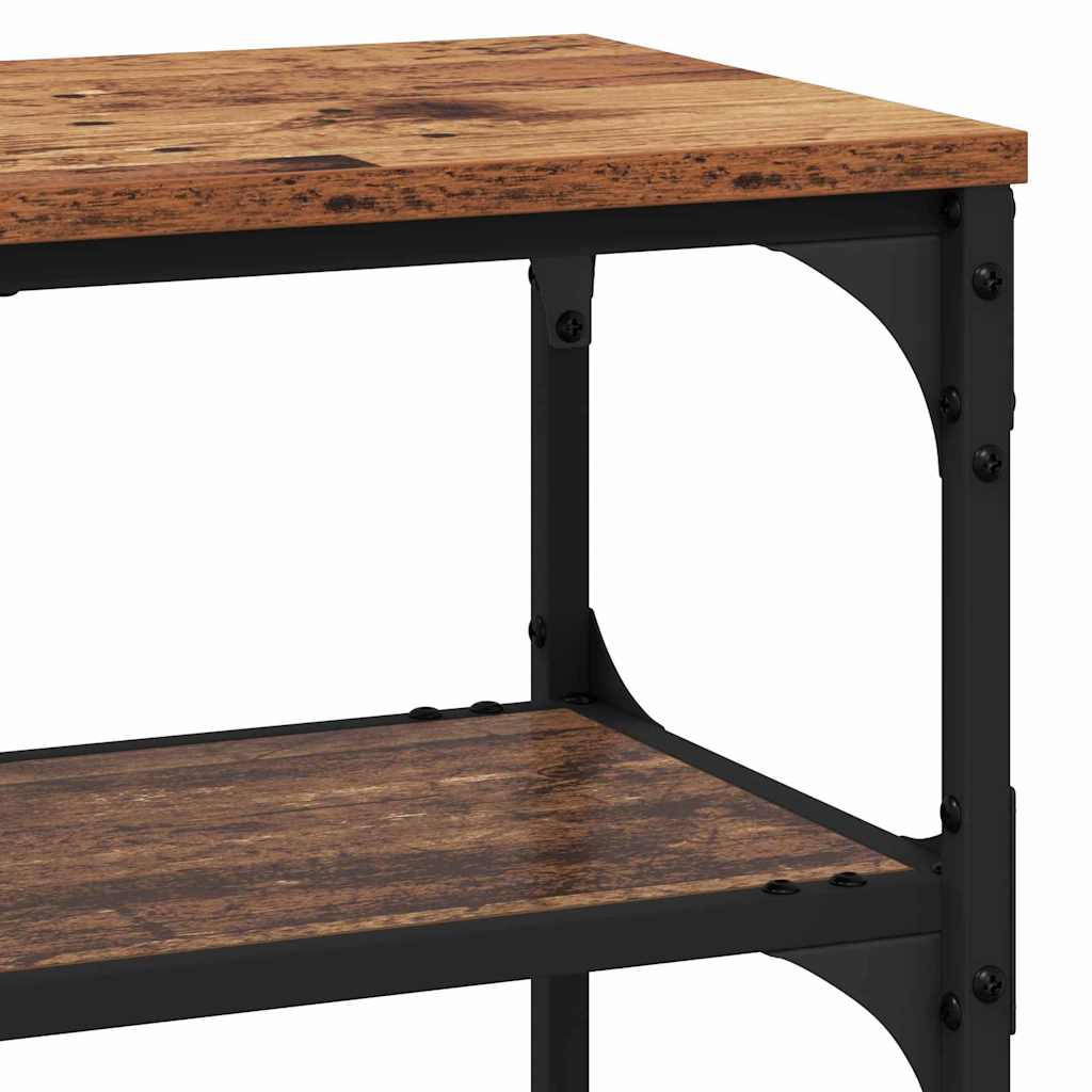 Wandtafel met plank Oudhout 100 x 30 x 75 cm Bewerkt hout is nu te koop bij PeponiXL, paradijselijk wonen!