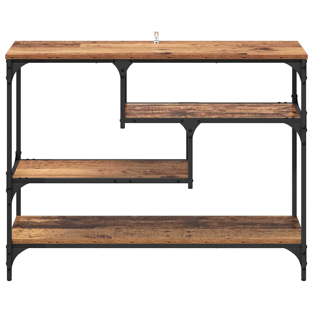 Wandtafel met plank Oudhout 100 x 30 x 75 cm Bewerkt hout is nu te koop bij PeponiXL, paradijselijk wonen!