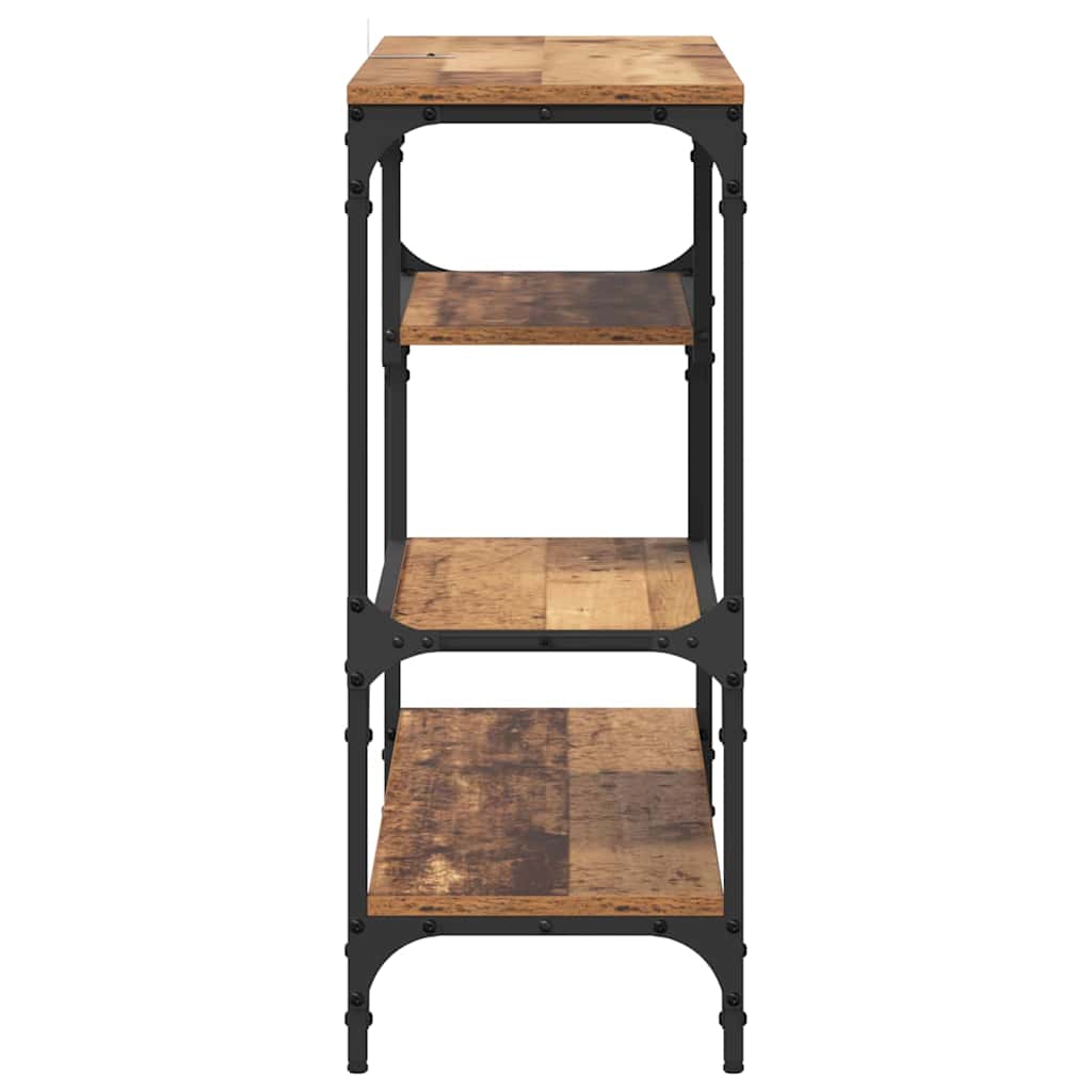Wandtafel met plank Oudhout 100 x 30 x 75 cm Bewerkt hout is nu te koop bij PeponiXL, paradijselijk wonen!