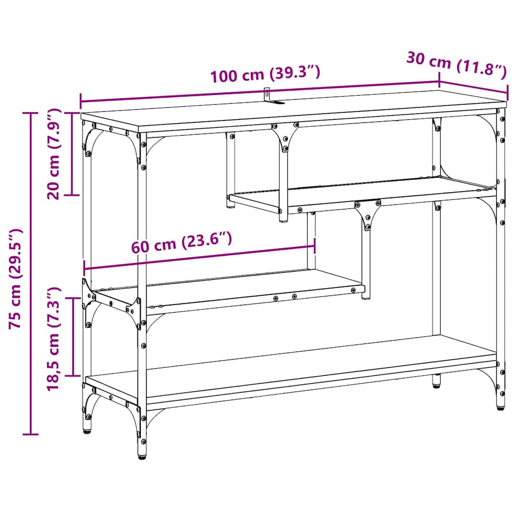 Wandtafel met plank Artisan Eiken 100 x 30 x 75 cm Bewerkt hout is nu te koop bij PeponiXL, paradijselijk wonen!