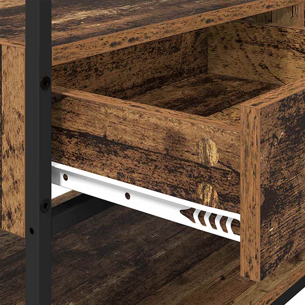 Kledingkast met lade Oud hout 89 x 39 x 184.5 cm Bewerkt hout is nu te koop bij PeponiXL, paradijselijk wonen!