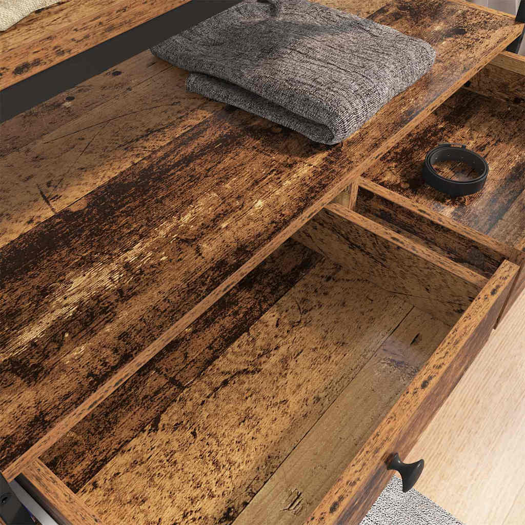 Kledingkast met lade Oud hout 89 x 39 x 184.5 cm Bewerkt hout is nu te koop bij PeponiXL, paradijselijk wonen!