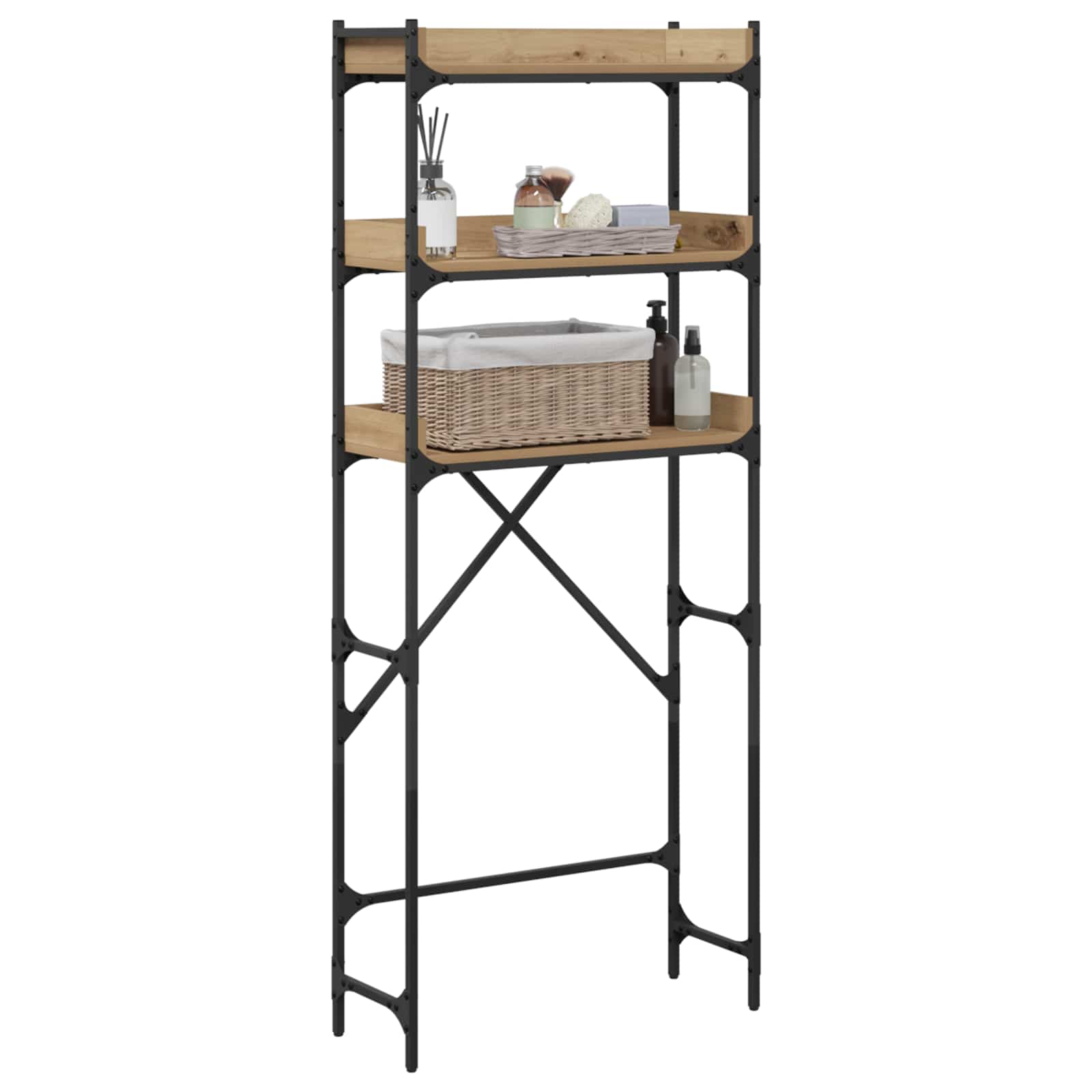 Wasmachineplank Artisan Eiken 67 x 25 x 163 cm Bewerkt hout is nu te koop bij PeponiXL, paradijselijk wonen!
