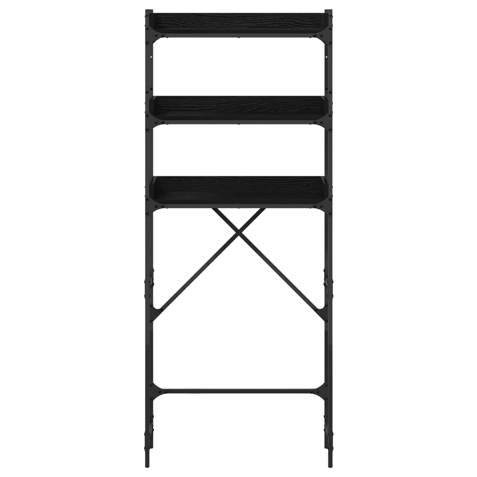 Wasmachineplank Zwart 0ak 67 x 25 x 163 cm Bewerkt hout is nu te koop bij PeponiXL, paradijselijk wonen!