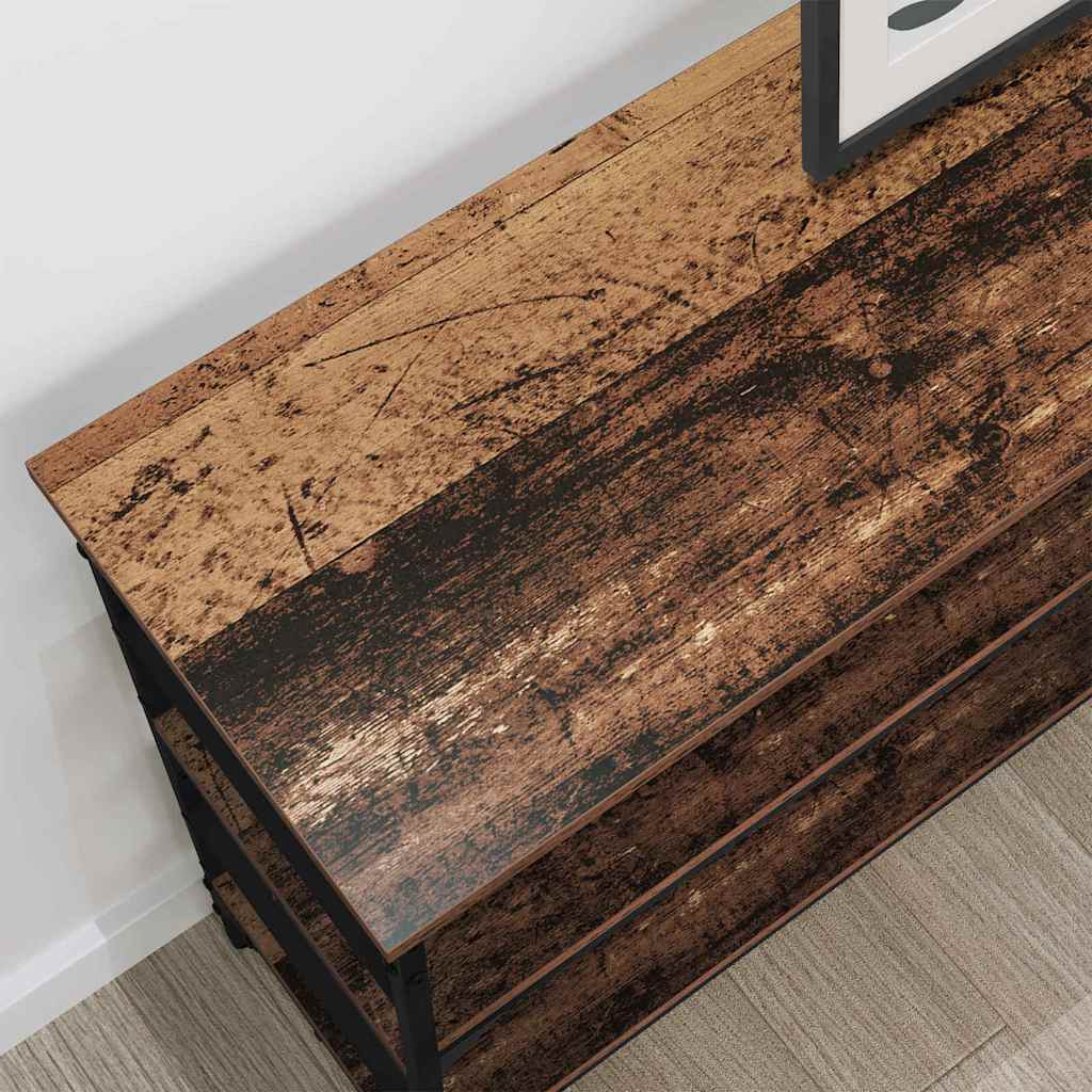 Wandtafel met plank Oudhout 100 x 32 x 75 cm Bewerkt hout is nu te koop bij PeponiXL, paradijselijk wonen!
