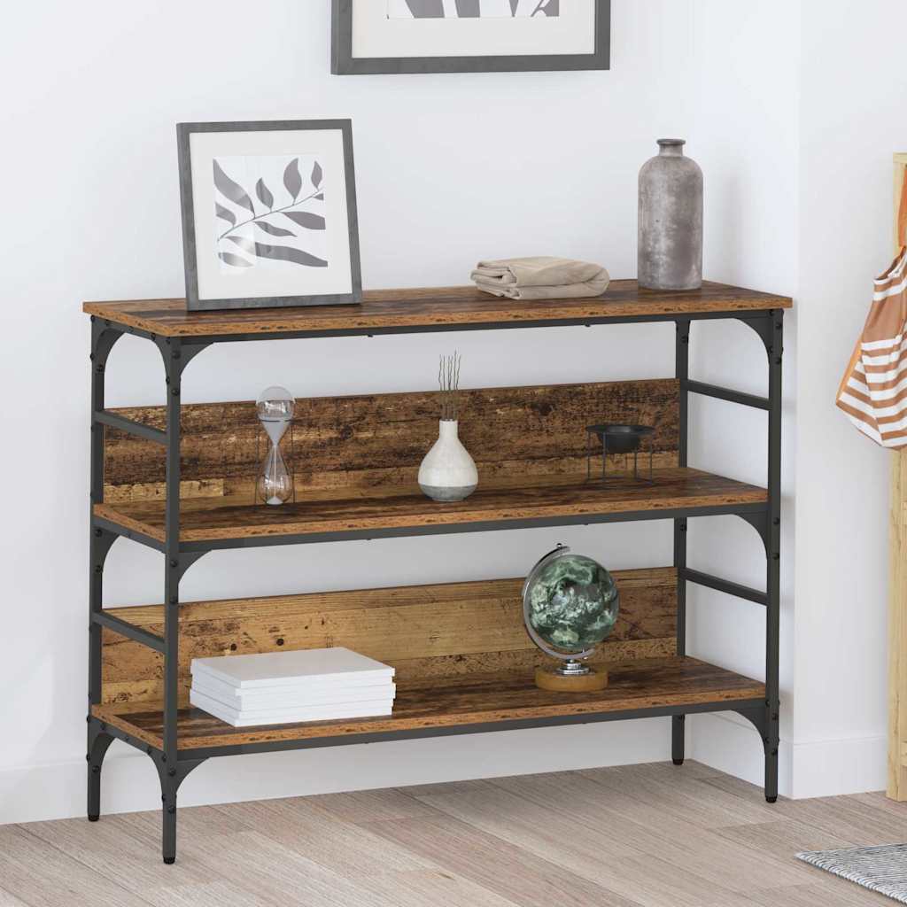 Wandtafel met plank Oudhout 100 x 32 x 75 cm Bewerkt hout is nu te koop bij PeponiXL, paradijselijk wonen!