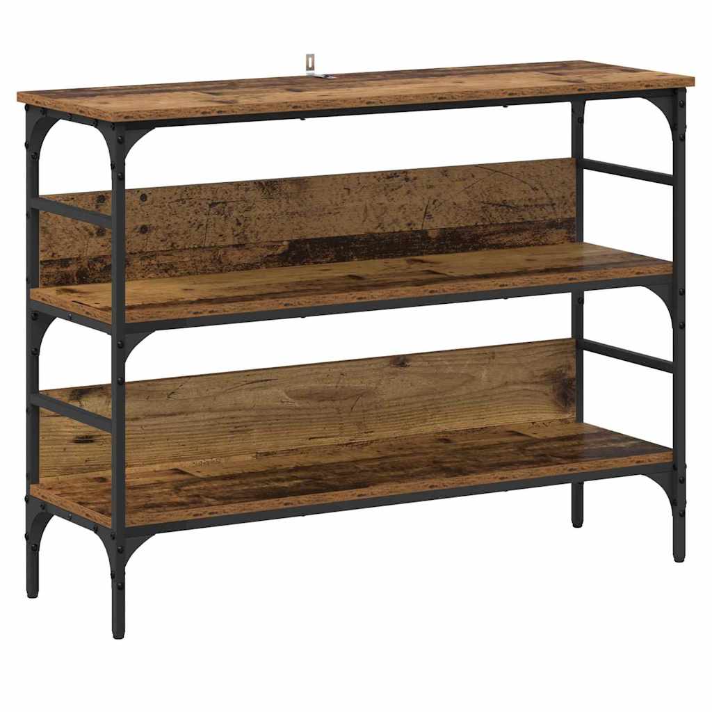 Wandtafel met plank Oudhout 100 x 32 x 75 cm Bewerkt hout is nu te koop bij PeponiXL, paradijselijk wonen!