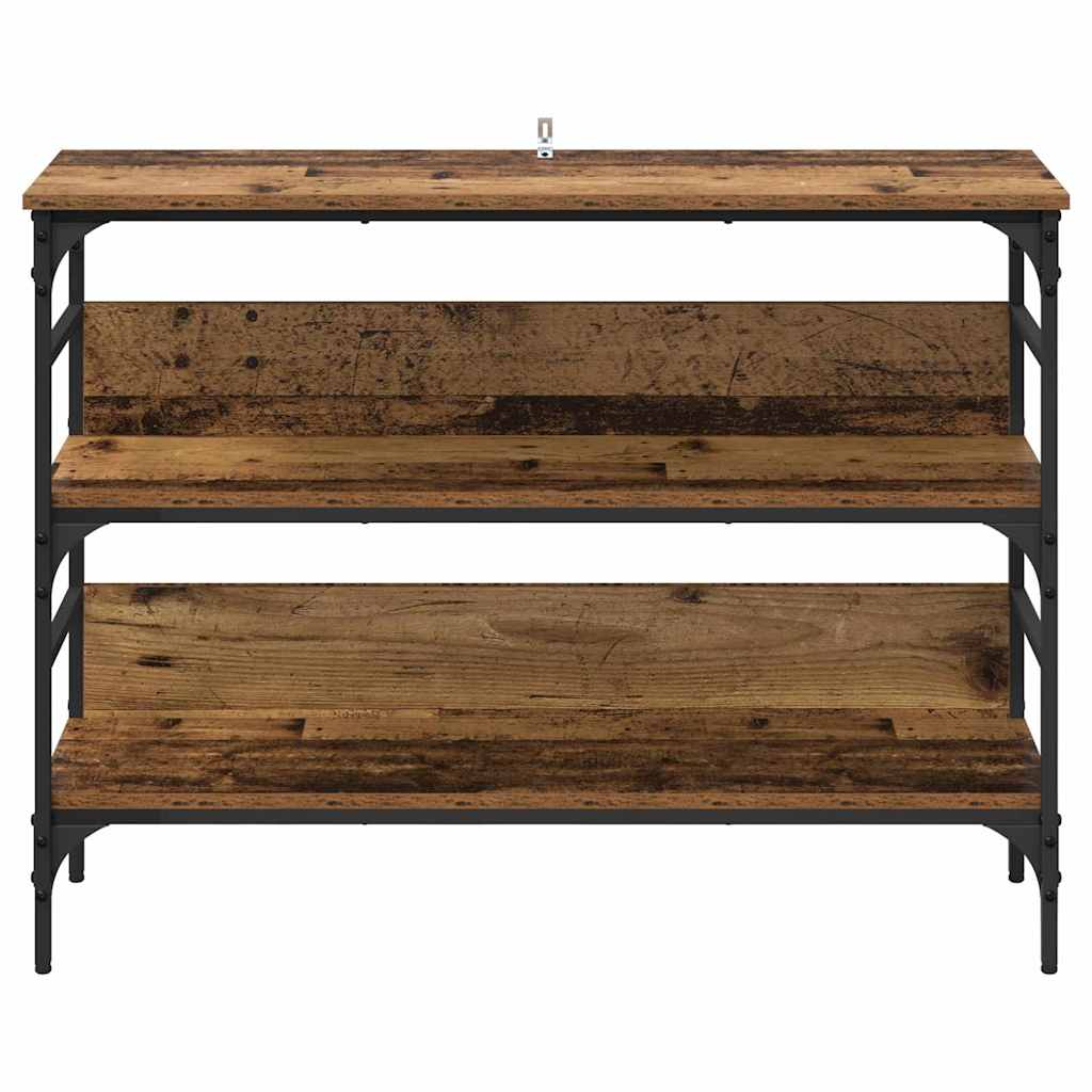 Wandtafel met plank Oudhout 100 x 32 x 75 cm Bewerkt hout is nu te koop bij PeponiXL, paradijselijk wonen!