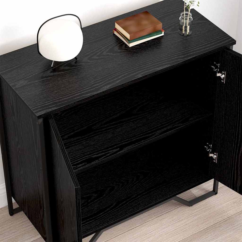 Dressoir Zwart Eiken 78 x 35 x 74.5 cm is nu te koop bij PeponiXL, paradijselijk wonen!