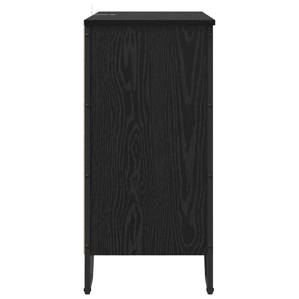 Dressoir Zwart Eiken 78 x 35 x 74.5 cm is nu te koop bij PeponiXL, paradijselijk wonen!
